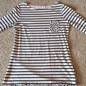 Boden Breton Tee Long Sleeve Stripe Polka Dot US 6